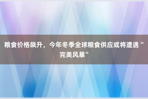 粮食价格飙升，今年冬季全球粮食供应或将遭遇“完美风暴”