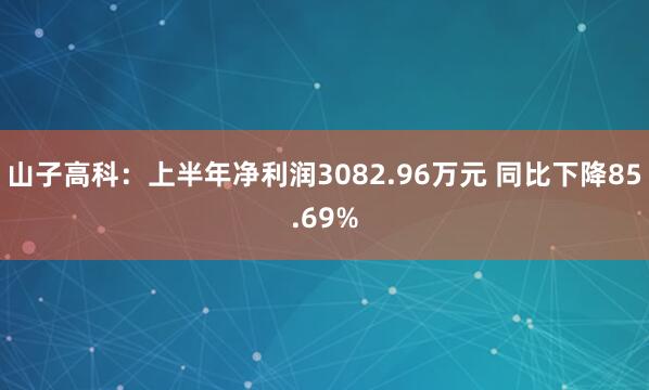 山子高科：上半年净利润3082.96万元 同比下降85.69%