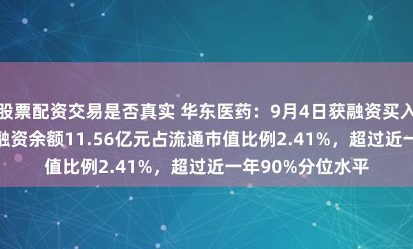股票配资交易是否真实 华东医药：9月4日获融资买入4219.64万元，融资余额11.56亿元占流通市值比例2.41%，超过近一年90%分位水平