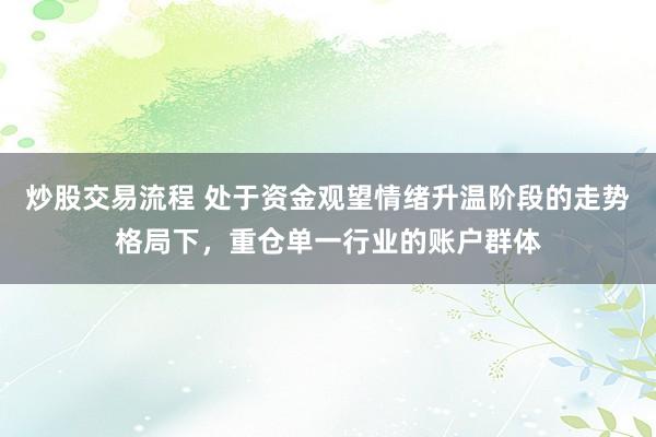 炒股交易流程 处于资金观望情绪升温阶段的走势格局下,重仓单一行业的账户群体