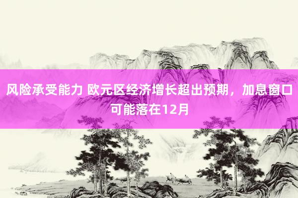 风险承受能力 欧元区经济增长超出预期，加息窗口可能落在12月